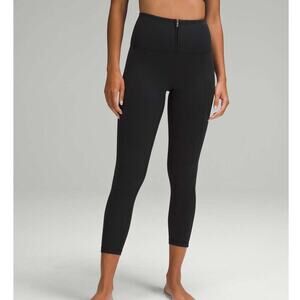 Lululemon Align High-Rise Front Zip Pant 25" Black Ankle 7/8 Size 8